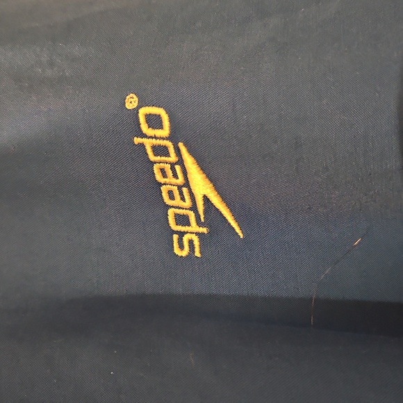 Beautiful bright blue vintage speedo bomber jacket coat Sz.L zipper pockets - Picture 2 of 13